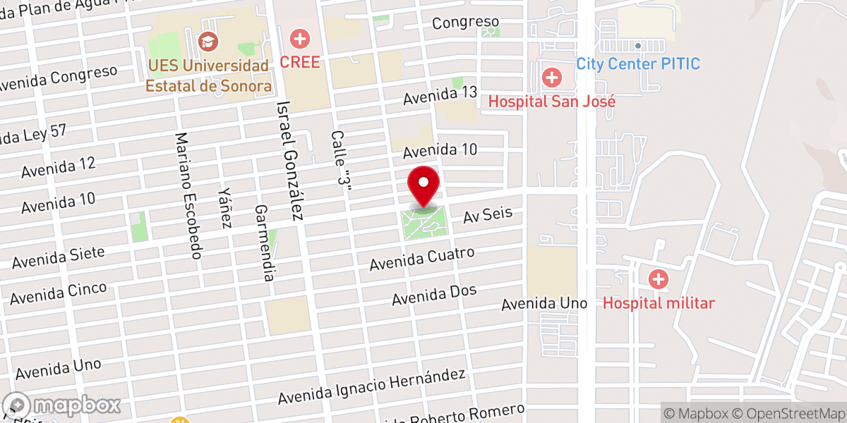 Map showing location of Templo Santa Rosa de Lima