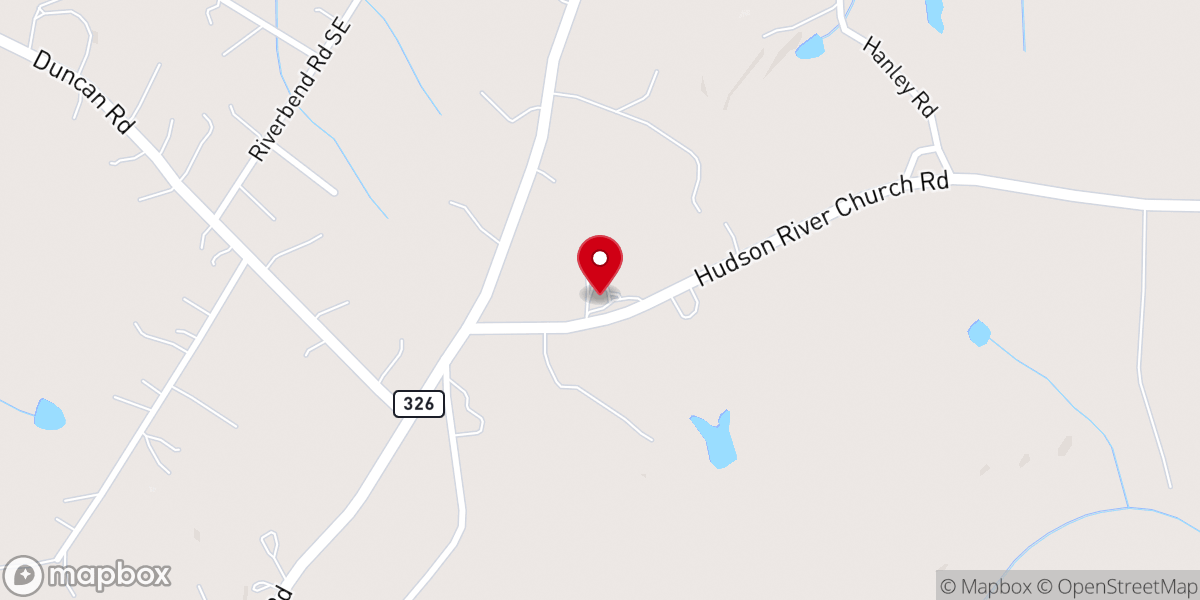 Map showing location of Hudson River Baptist Church