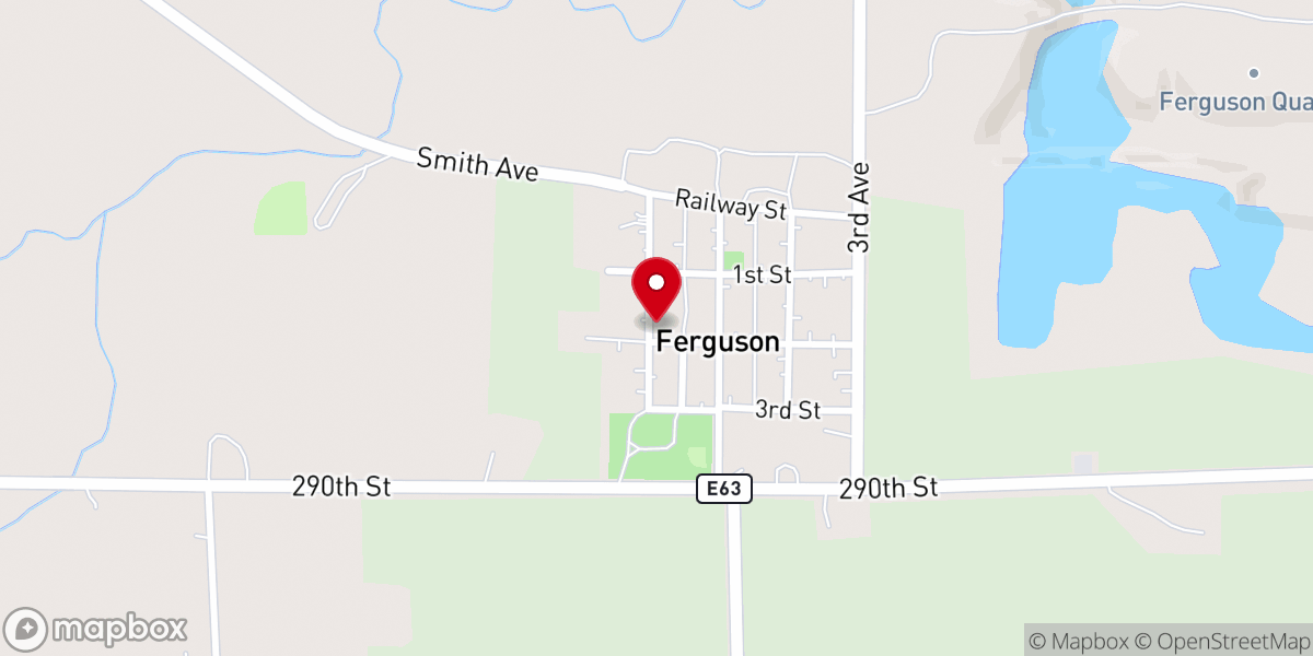 Map showing location of Ferguson Bible Church
