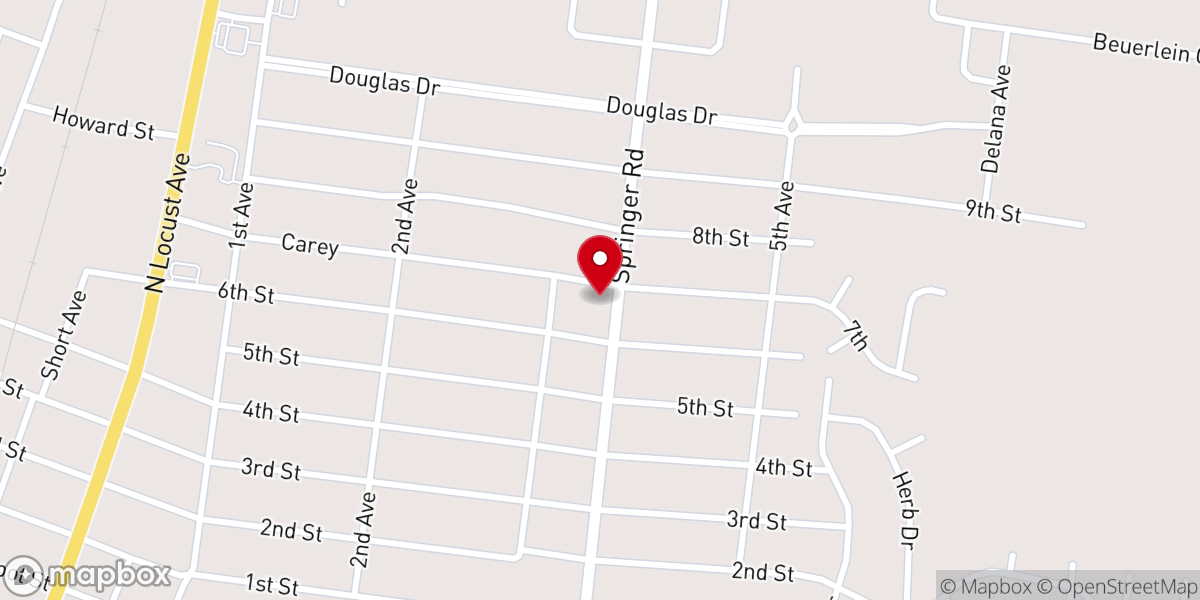 Map showing location of Springer Road Church of Christ