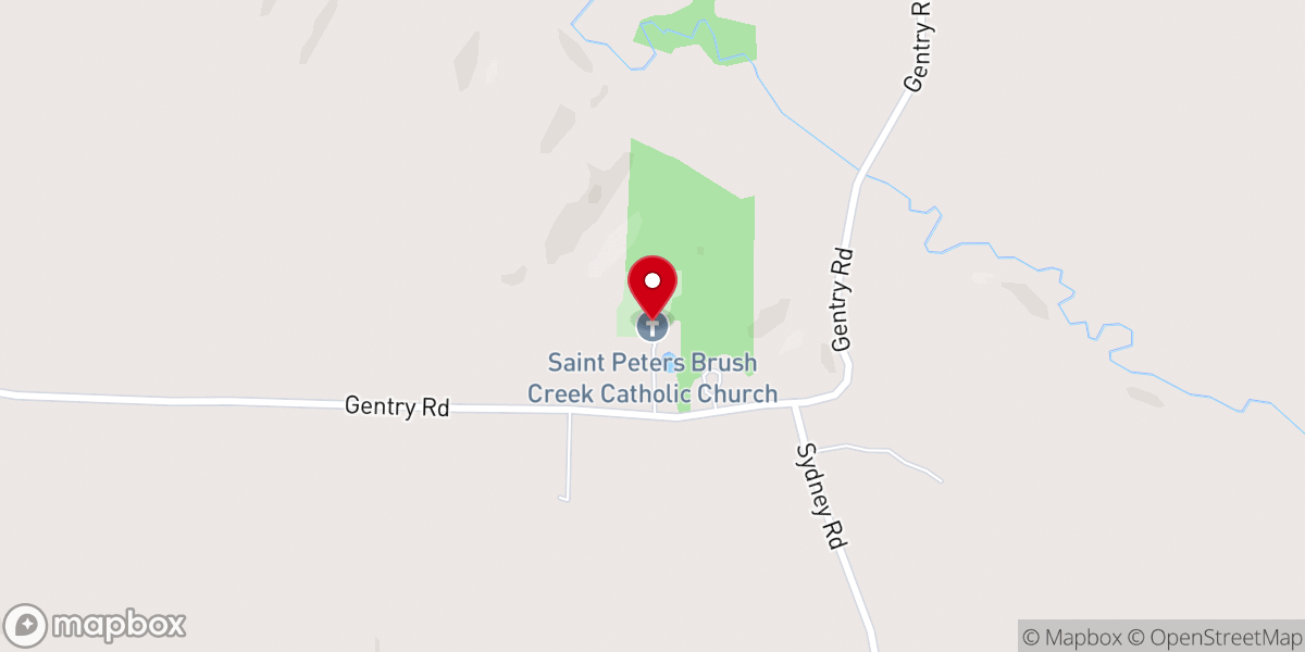 Map showing location of Saint Peters Brush Creek Catholic Church