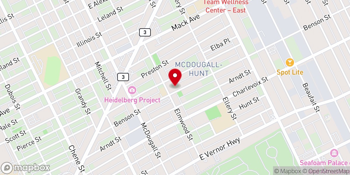 Map showing location of Williams Chapel Missionary Baptist Church
