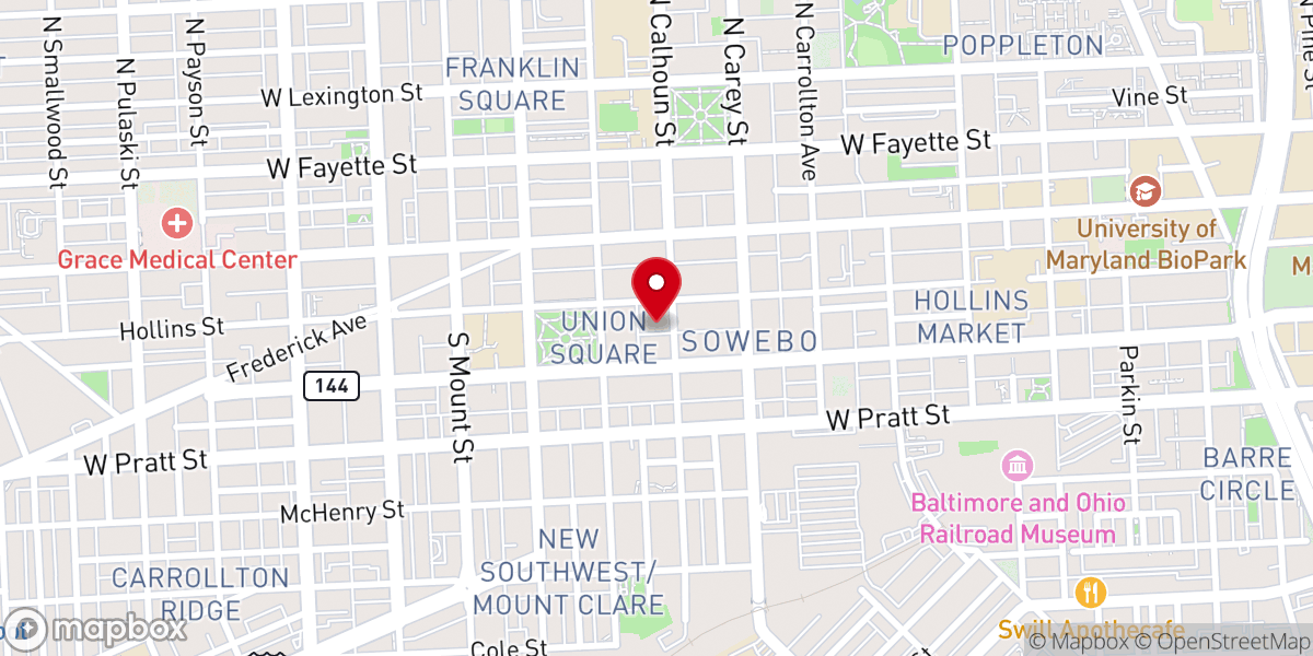 Map showing location of New Southwest Baptist Church