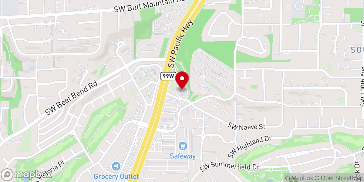 Map showing location of Tigard Covenant Church