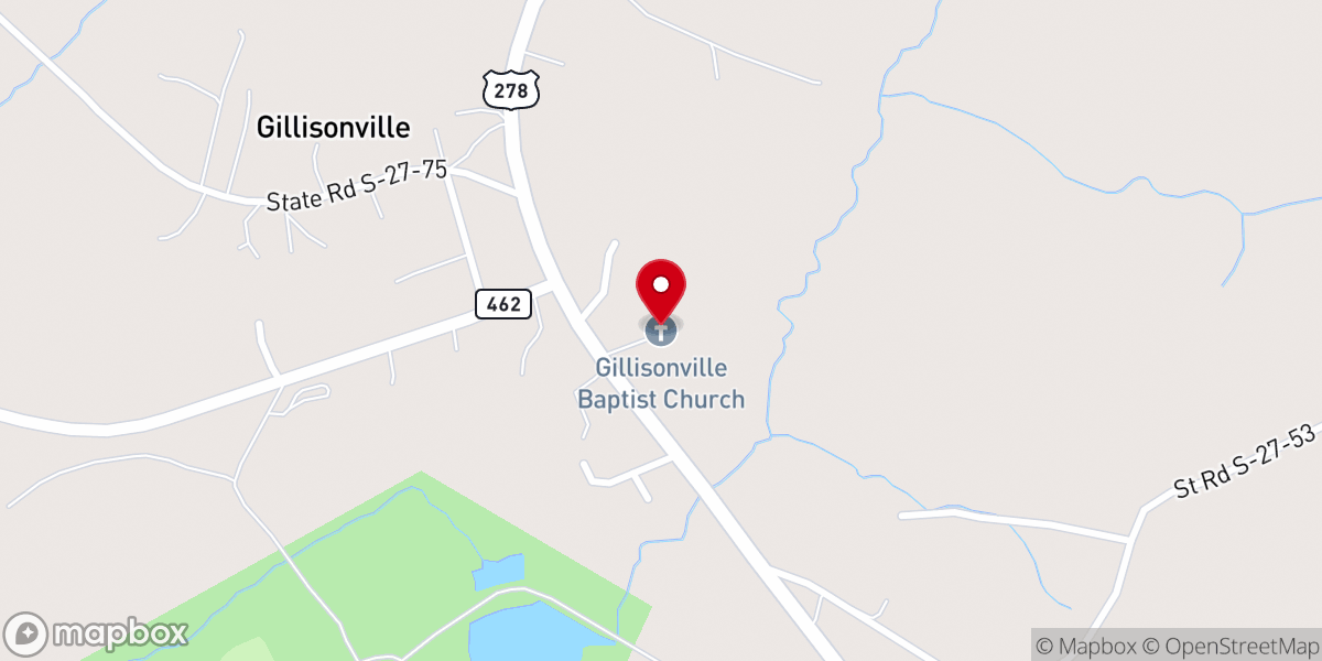 Map showing location of Gillisonville Baptist Church