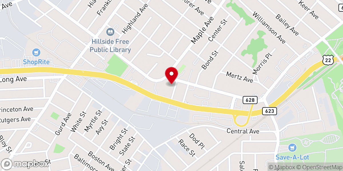 Map showing location of First Baptist Church-Hillside