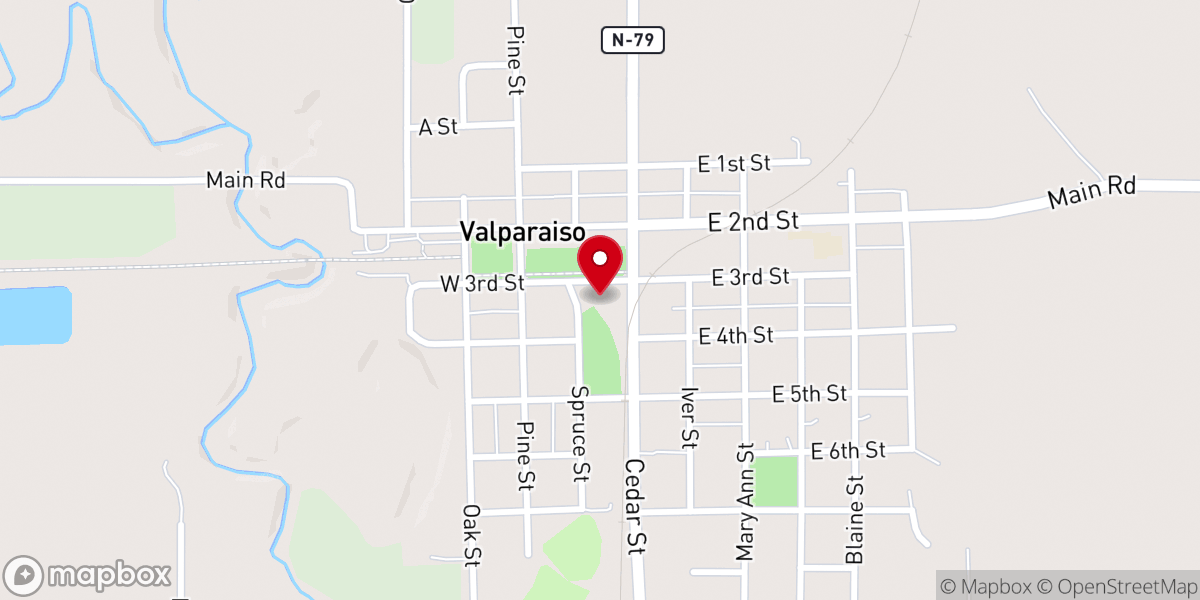 Map showing location of The Life Church Valparaiso Campus