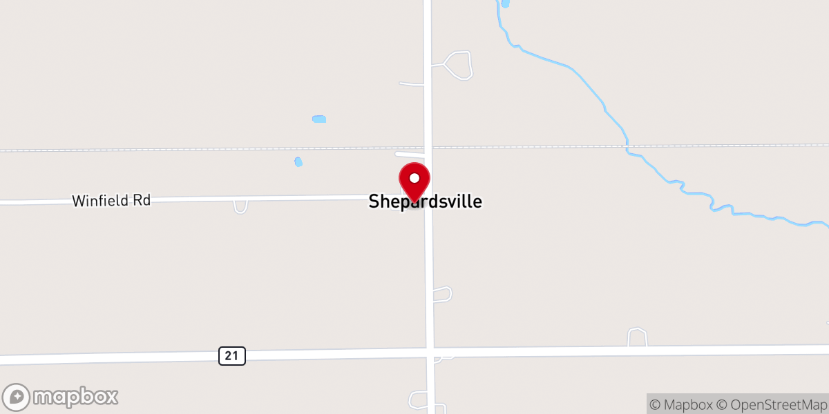 Map showing location of Shepardsville United Methodist