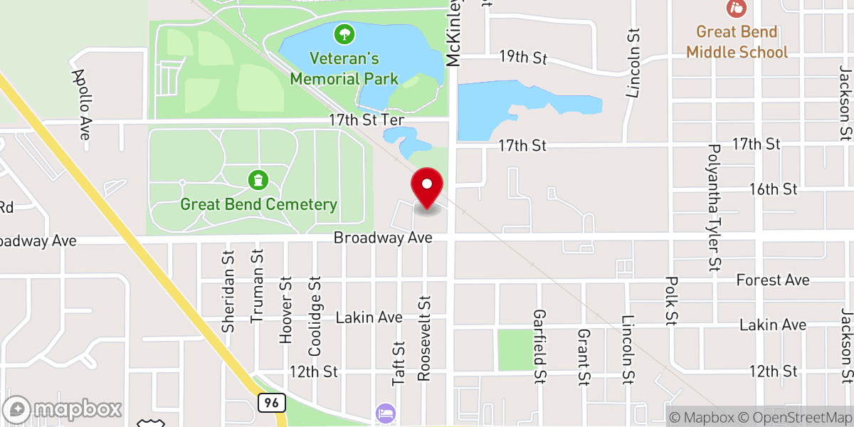 Map showing location of Prince of Peace Parish- Saint Patrick Church