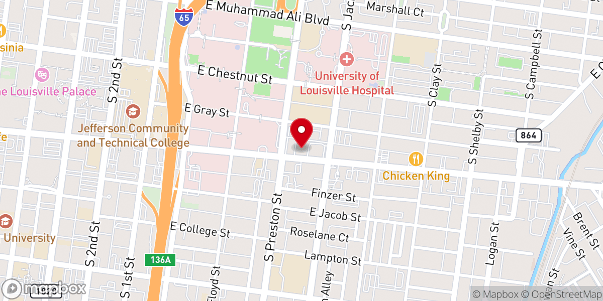 Map showing location of First Lutheran Church