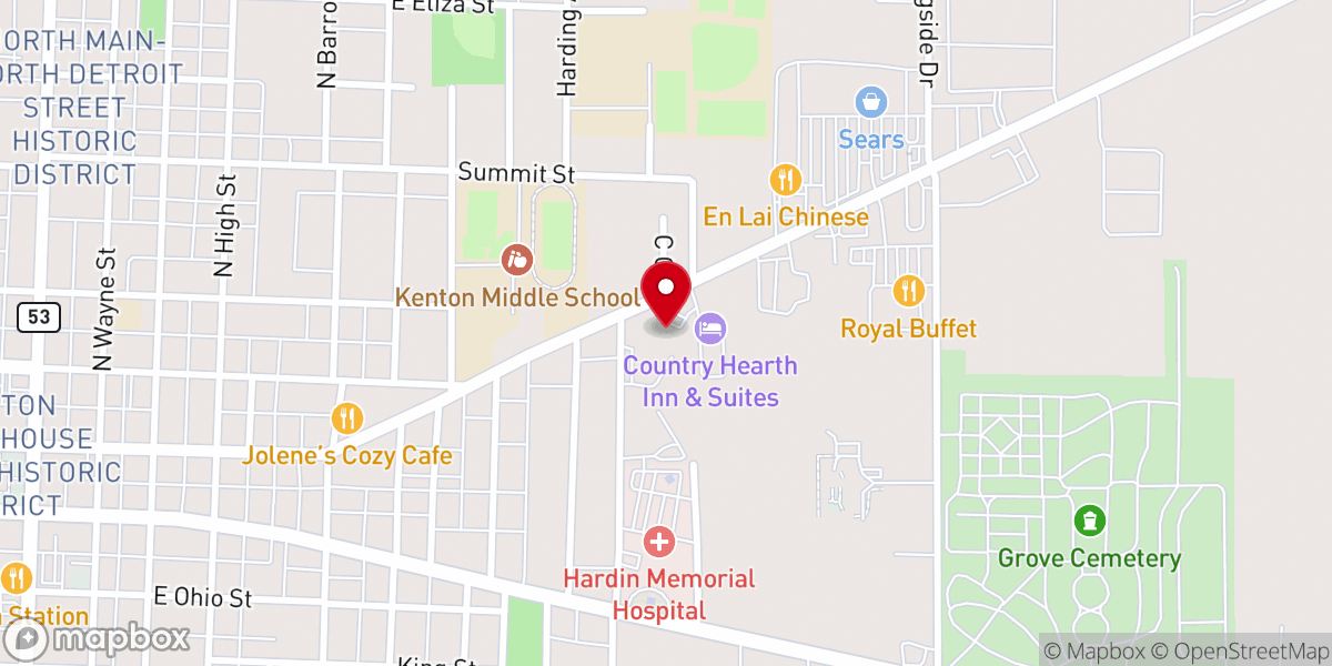 Map showing location of HardinCrest