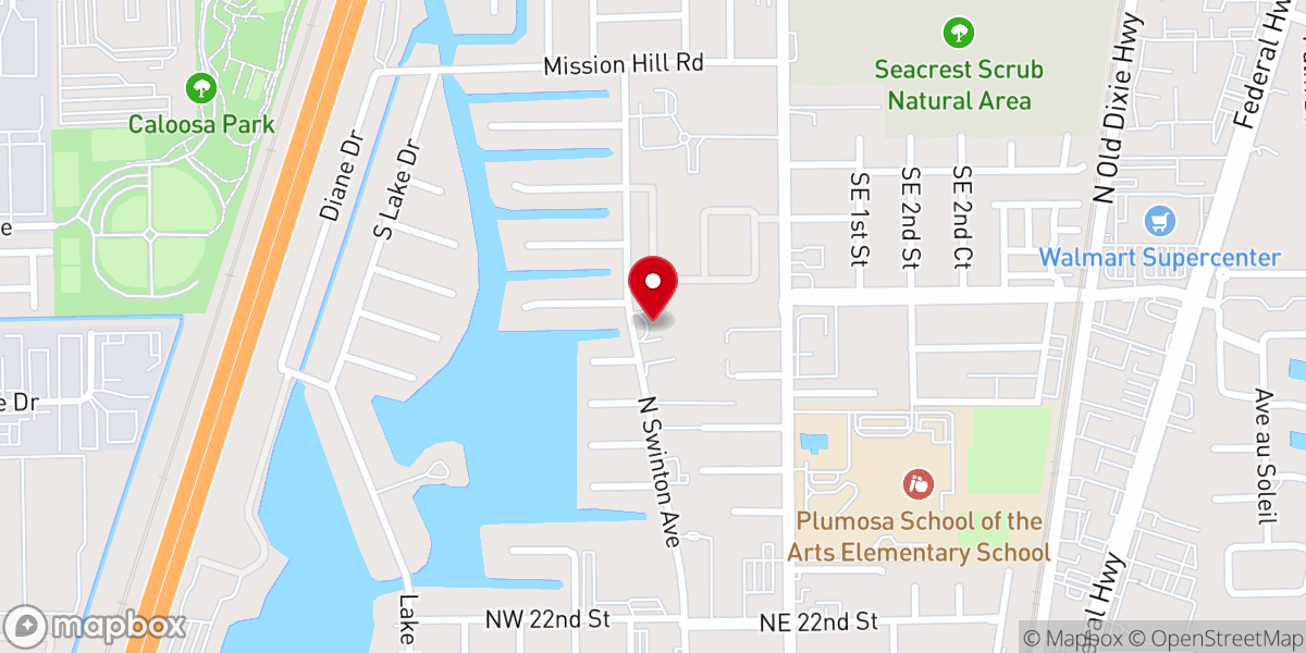 Map showing location of Lakeview Baptist Church