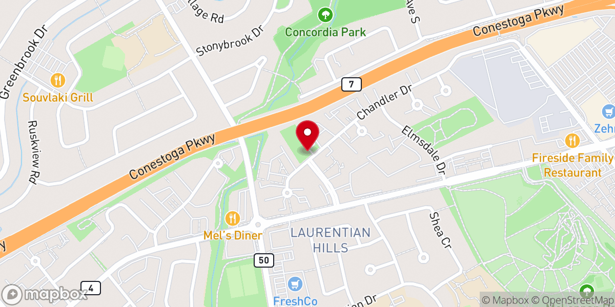 Map showing location of The Gathering Church