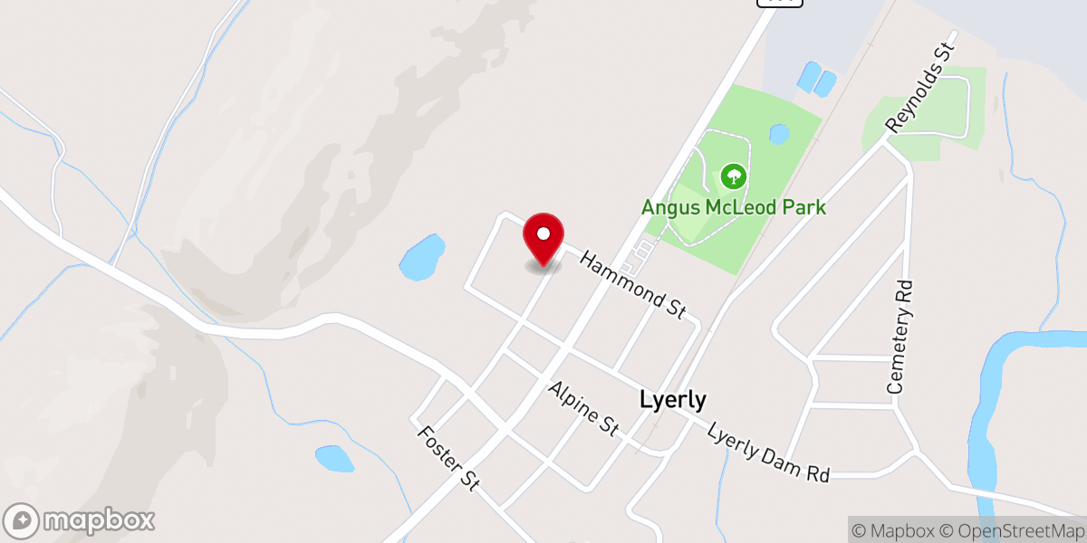 Map showing location of First Baptist Church of Lyerly