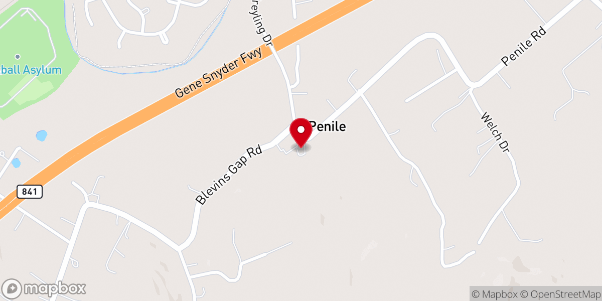 Map showing location of Grace Fellowship of Louisville