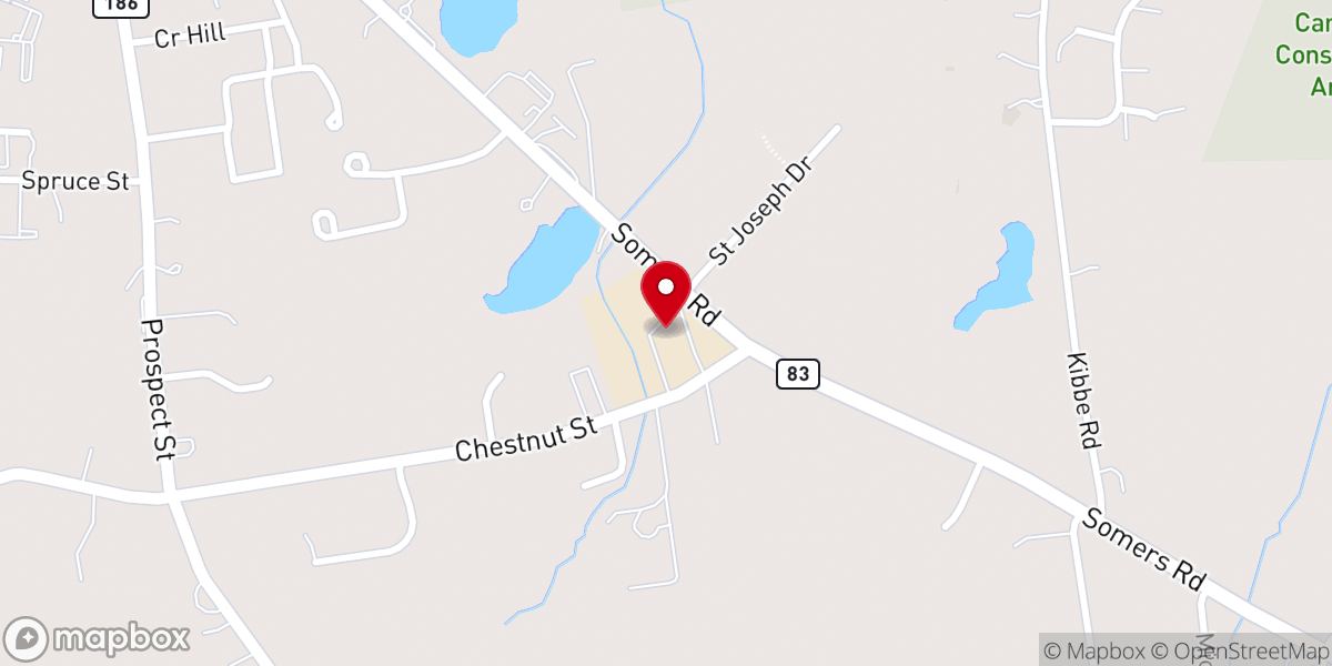 Map showing location of East Longmeadow United Methodist Church
