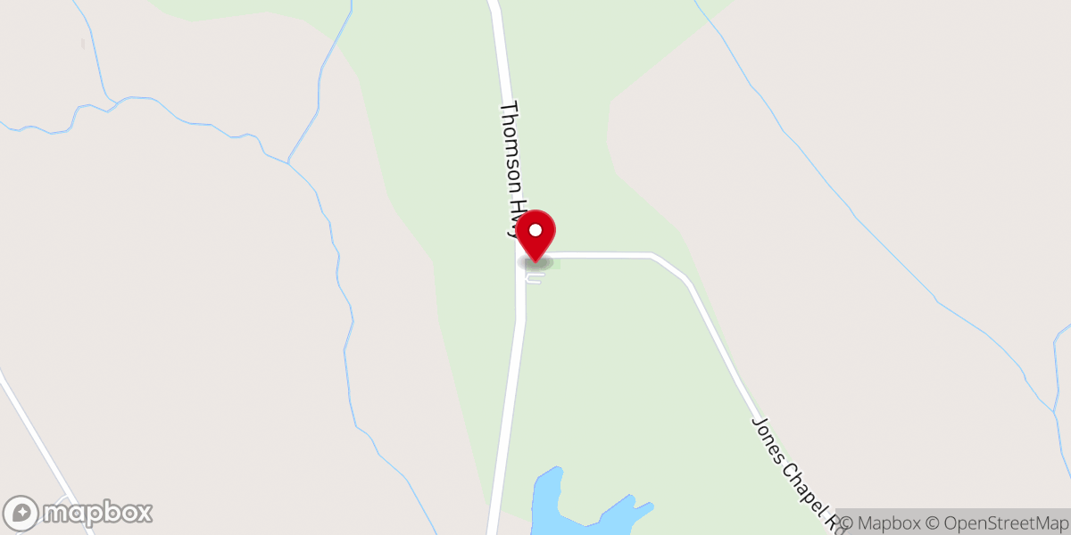 Map showing location of Jones Chapel Church