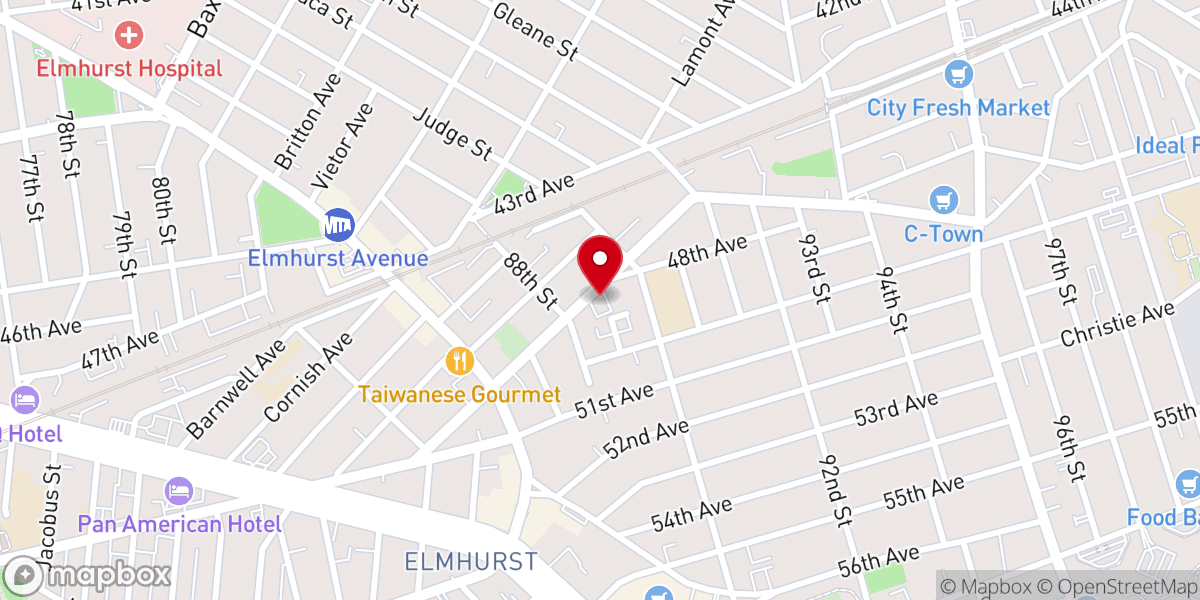 Map showing location of 뉴욕한빛교회 (Korean Evangelical Church of NY)