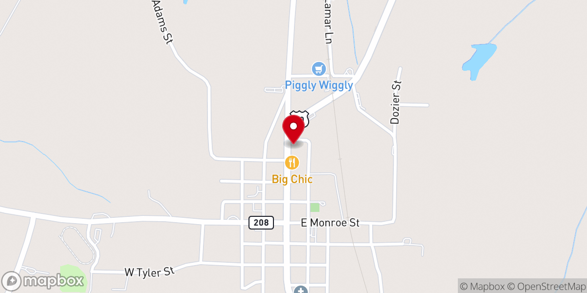 Map showing location of Friendship Church