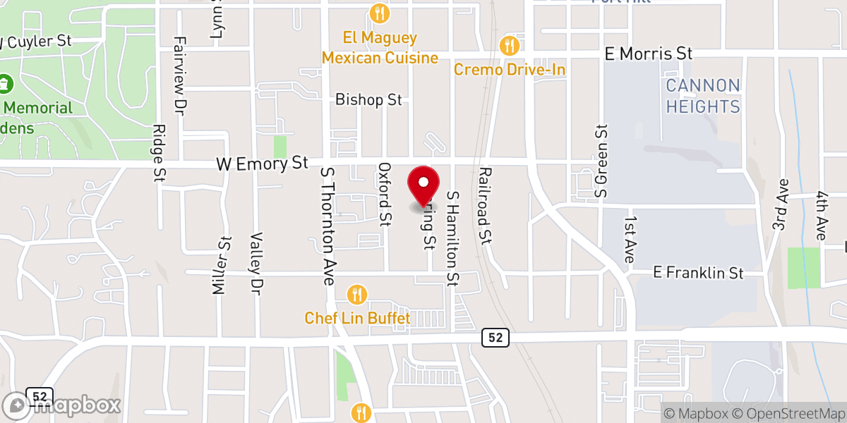 Map showing location of Bethel AME Church
