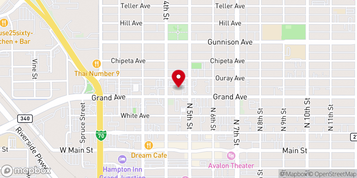 Map showing location of The Downtown Vineyard Church