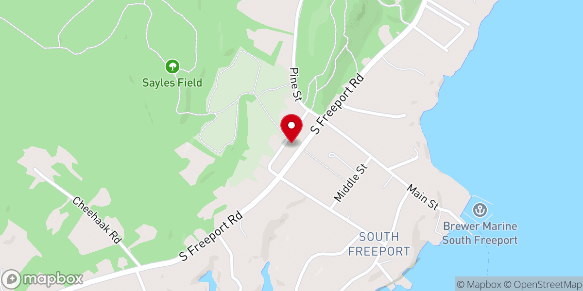 Map showing location of South Freeport Congregational Church UCC