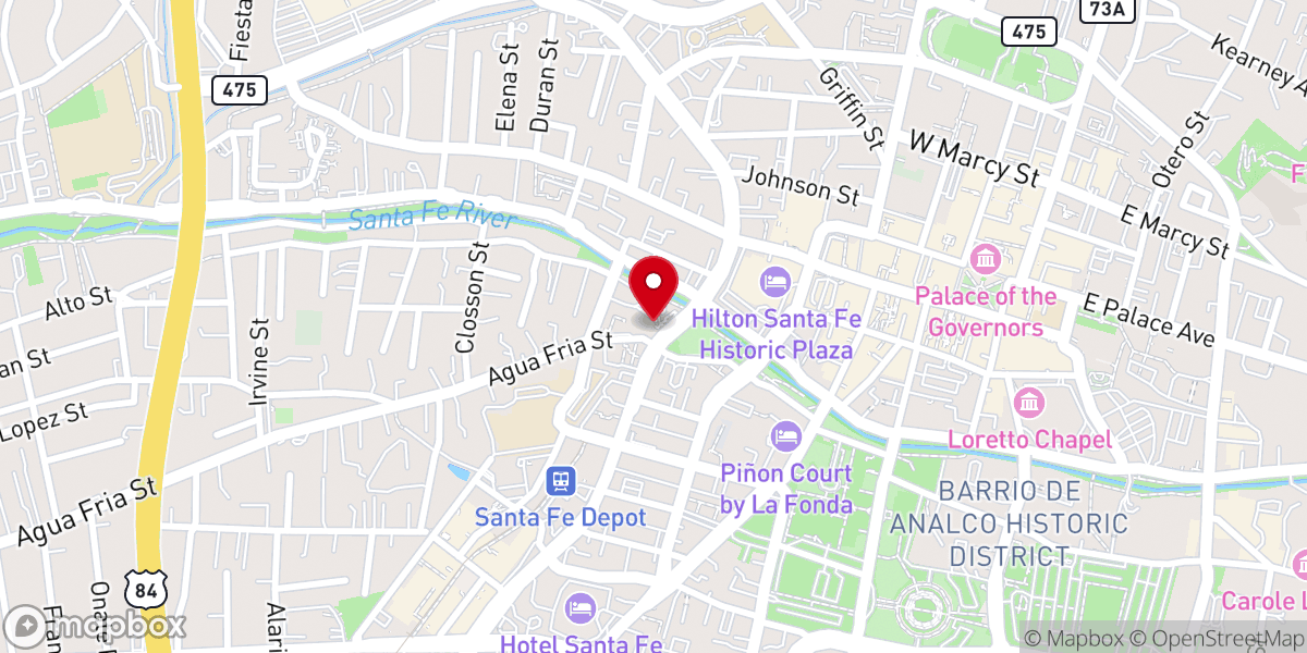 Map showing location of Our Lady of Guadalupe