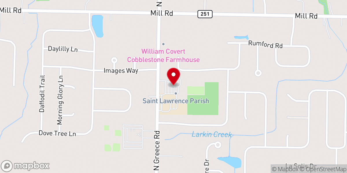 Map showing location of Saint Lawrence Roman Catholic Church