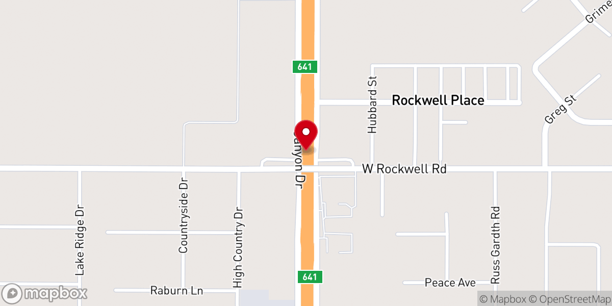 Map showing location of Rockwell Road Baptist Church
