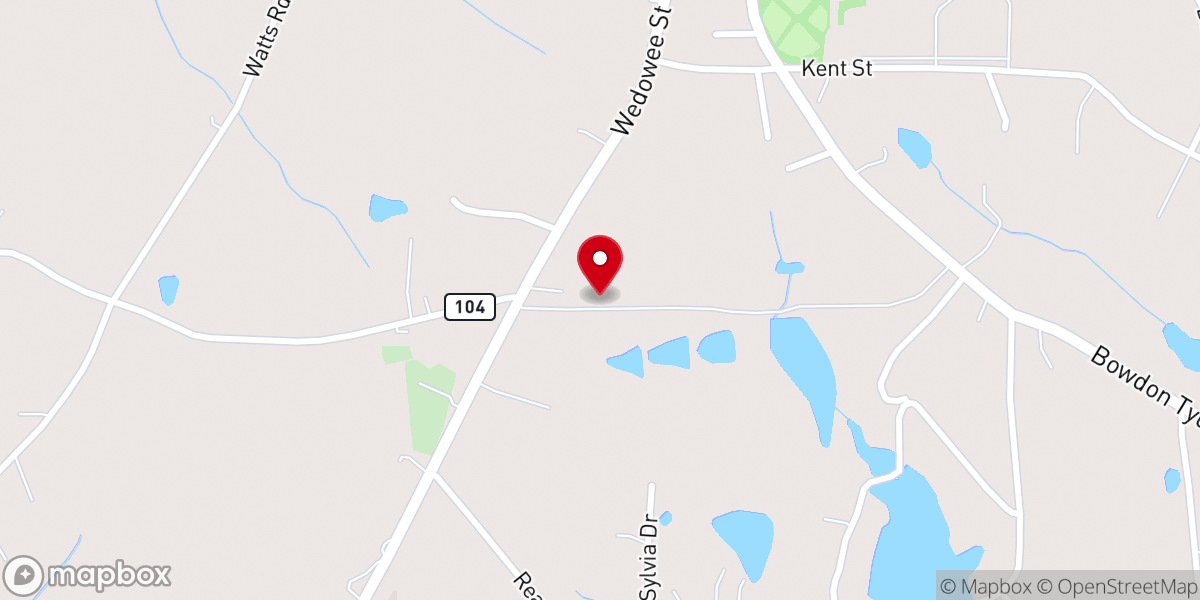 Map showing location of Flint Ridge Church