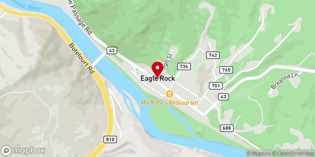 Map showing location of Eagle Rock Fire & Rescue