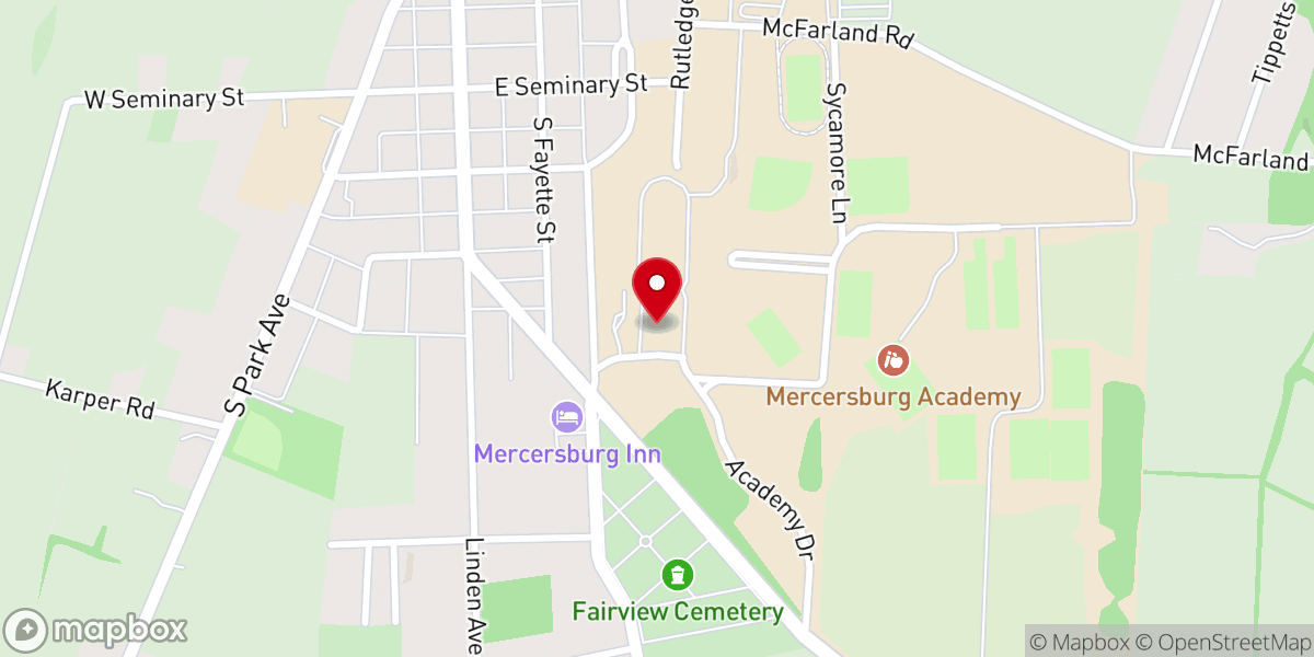 Map showing location of Irvine Memorial Chapel