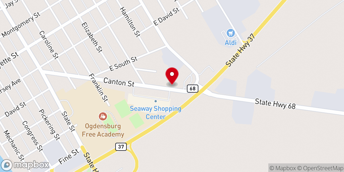 Map showing location of Bible Baptist Church of Ogdensburg Inc