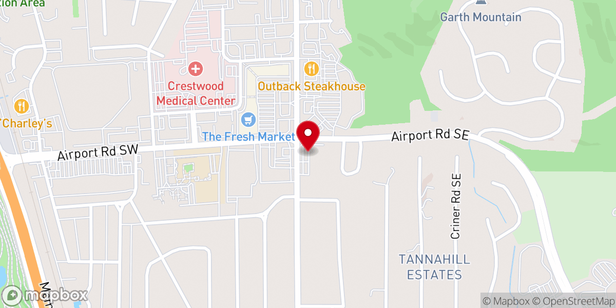 Map showing location of Faith Presbyterian Church