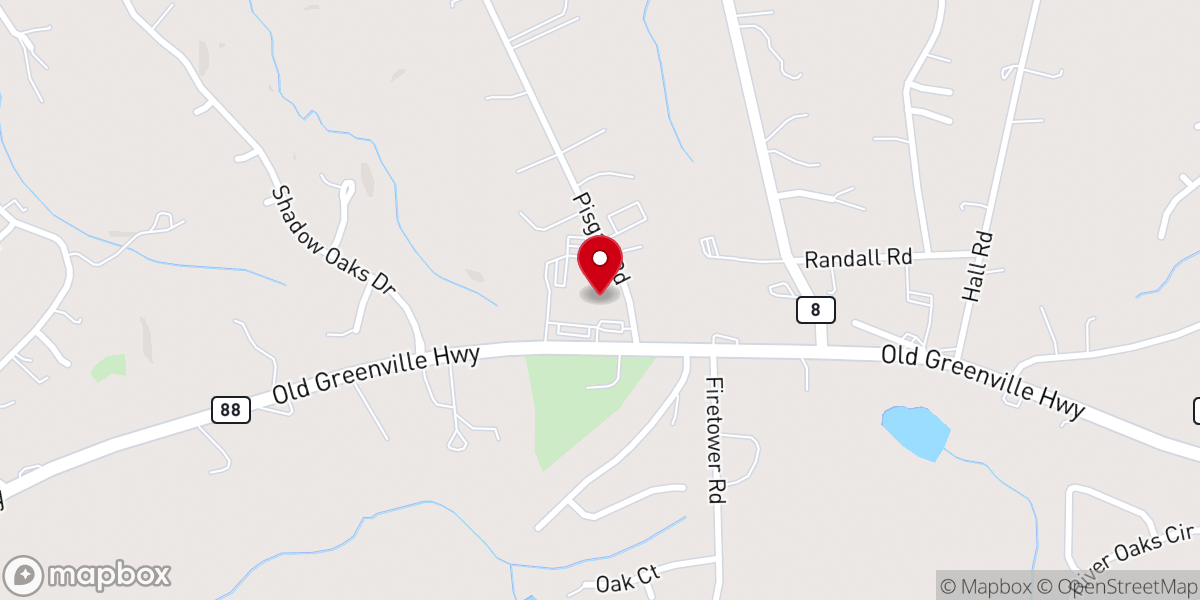 Map showing location of Mt. Pisgah Baptist Church