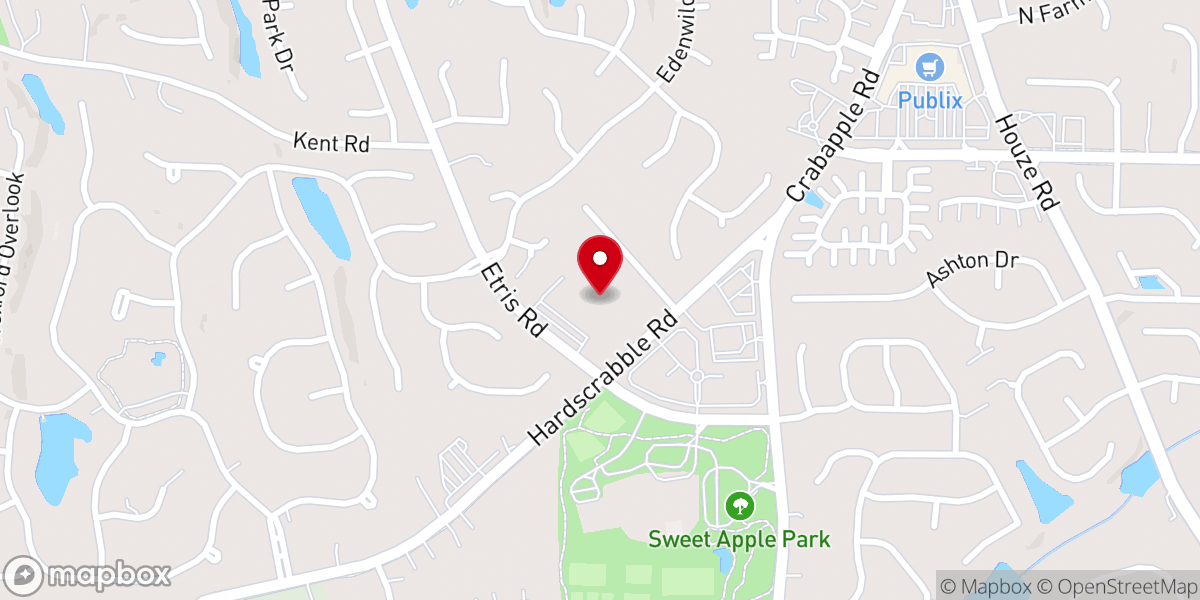 Map showing location of North River Baptist Church
