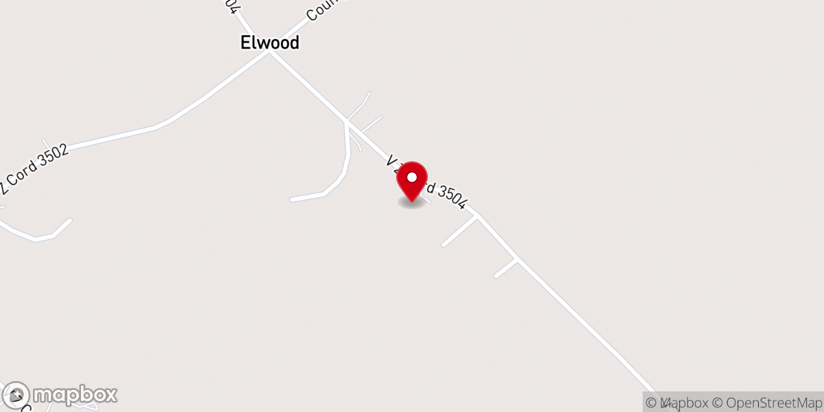 Map showing location of Elwood Missionary Baptist Church