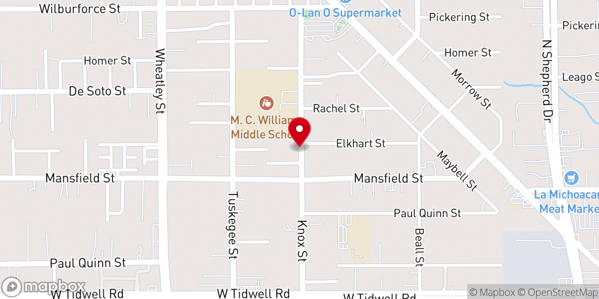 Map showing location of Full Gospel Holy Temple Church