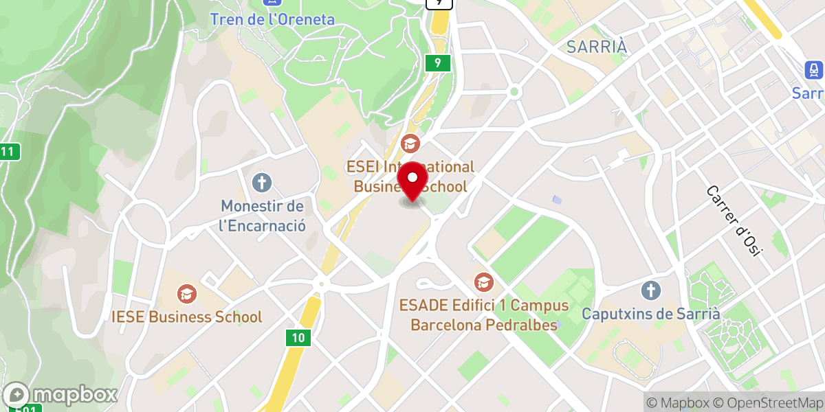 Map showing location of Real Monasterio de Santa María de Pedralbes