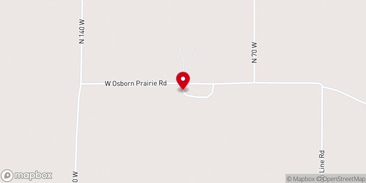 Map showing location of Osborn Prairie Church
