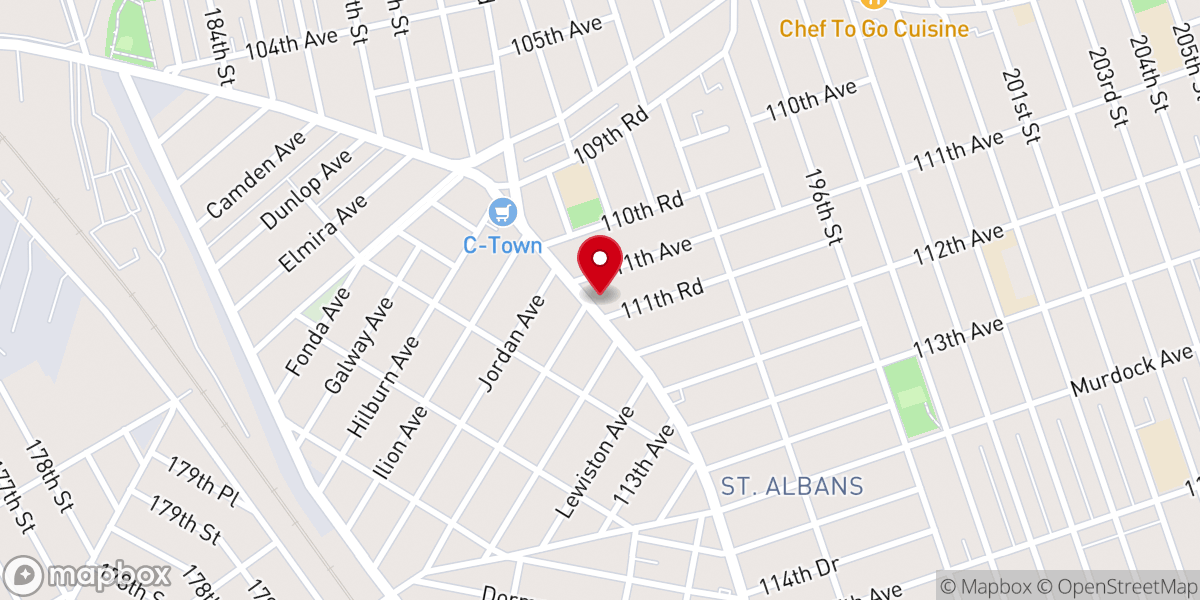 Map showing location of Tiberian Baptist Church