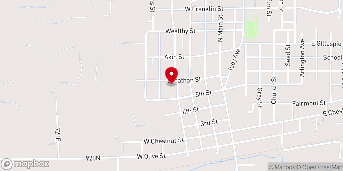 Map showing location of Bridgeport Church of God