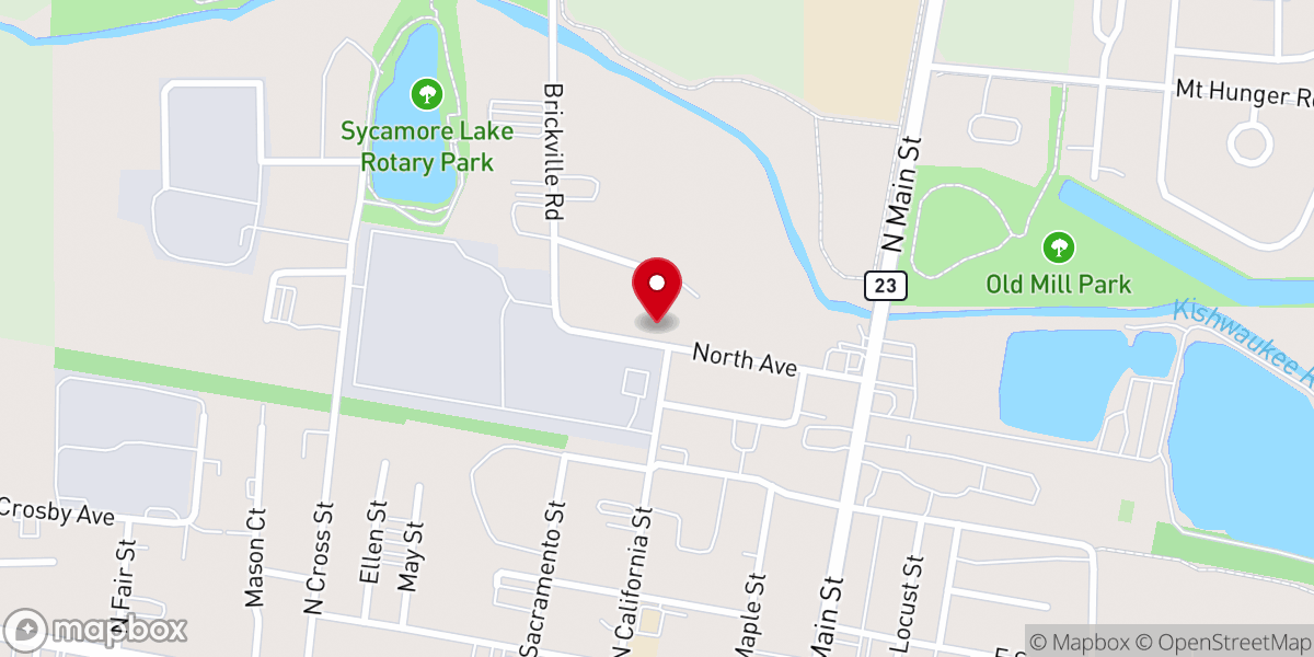 Map showing location of North Avenue Baptist Church