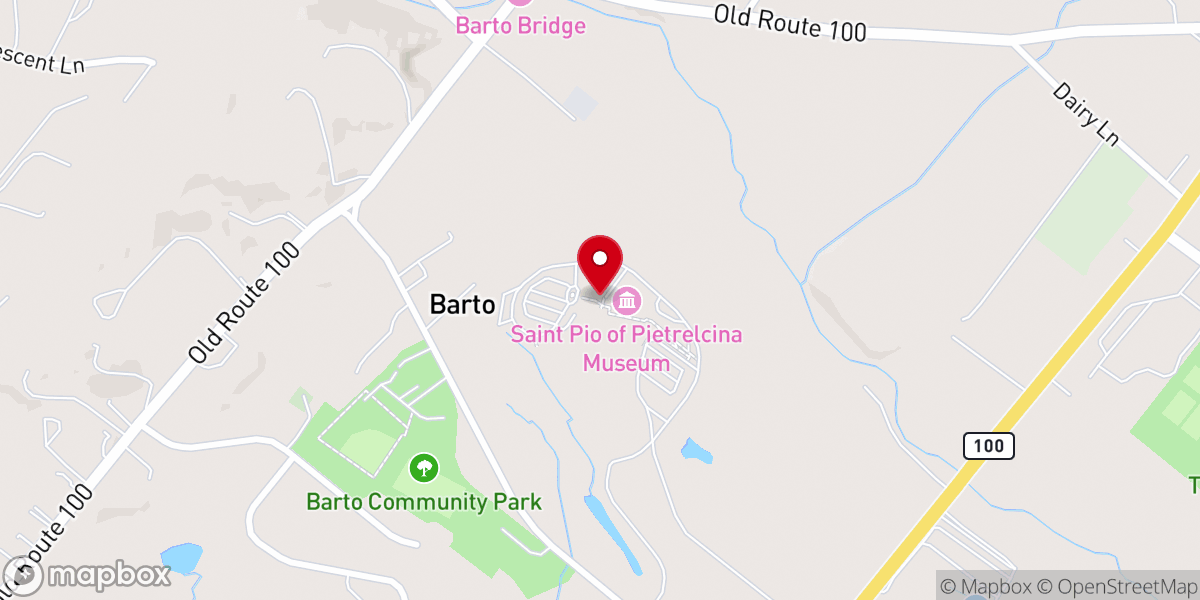 Map showing location of National Centre for Padre Pio