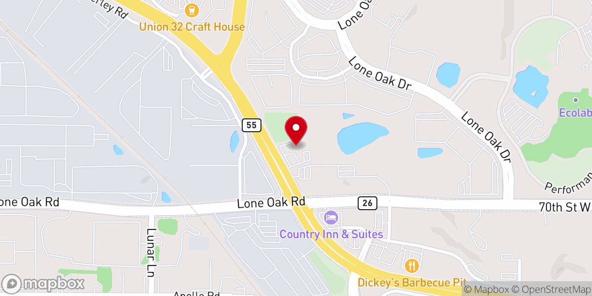 Map showing location of Trinity Lone Oak Lutheran Church