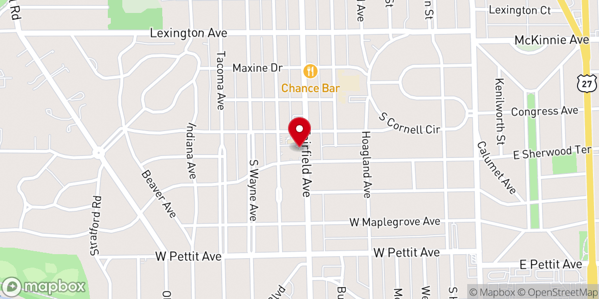 Map showing location of St John the Baptist Catholic Church