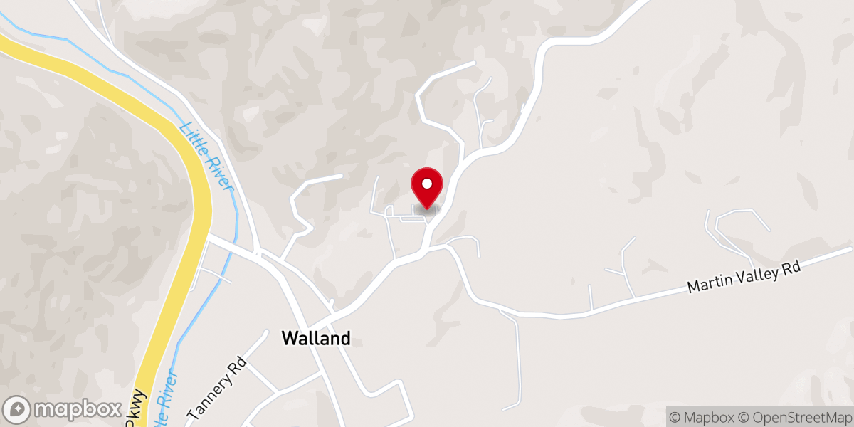 Map showing location of Walland Global Methodist Church