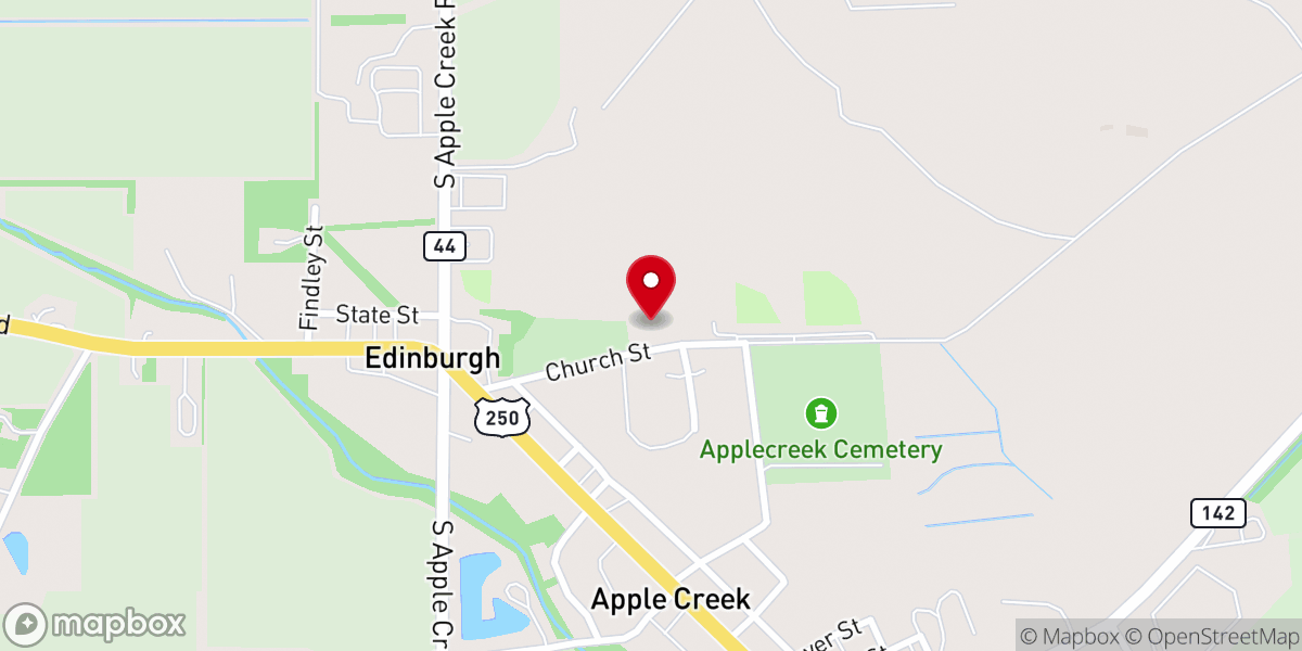 Map showing location of Apple Creek Historical Society