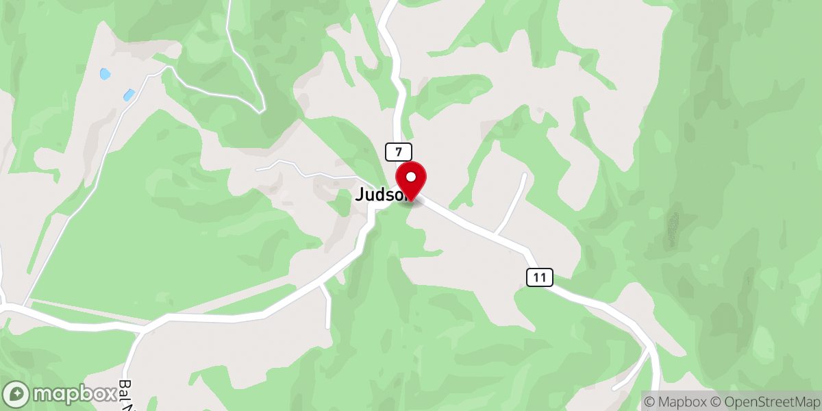 Map showing location of Judson Freewill Baptist Church