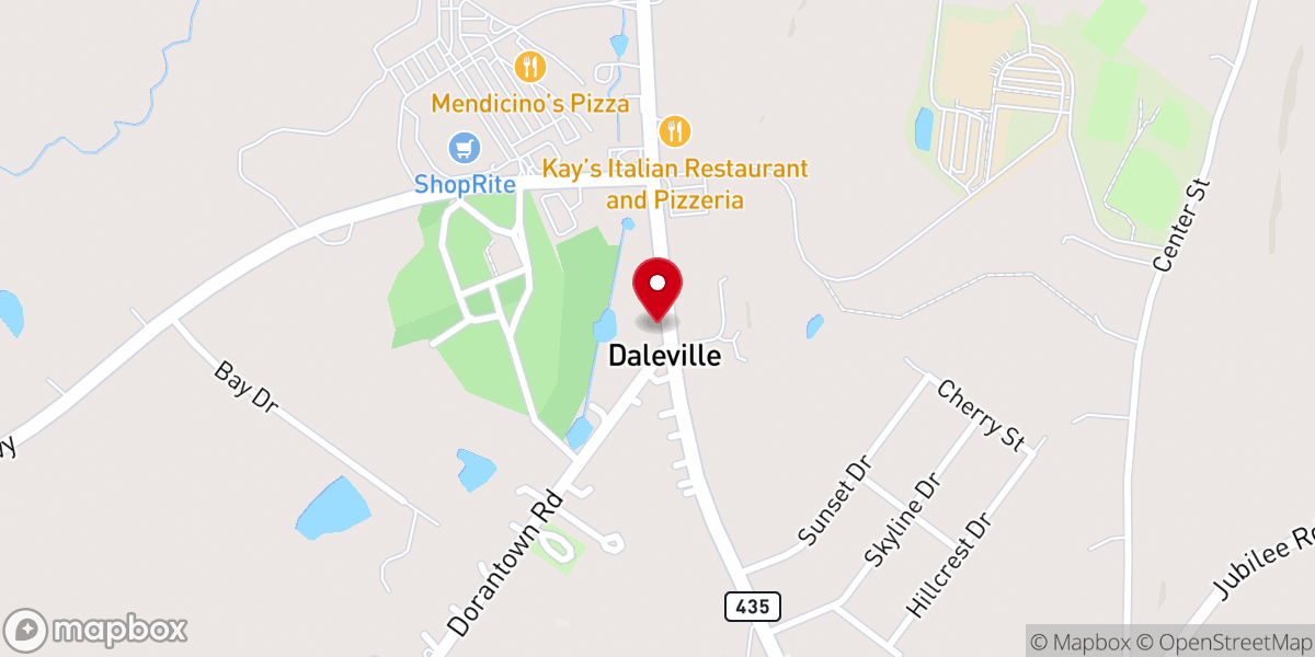 Map showing location of Daleville United Methodist Church